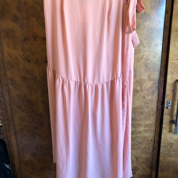 Pink wrap skirt with flare - Picture 3 of 5